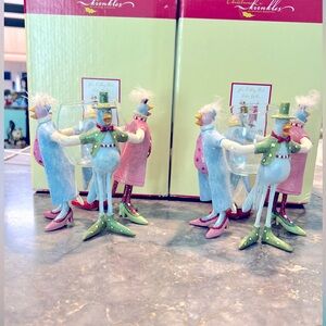 SET OF 2 Department 56 Krinkles FOUR CALLING BIRDS VOTIVE HOLDERS 39229